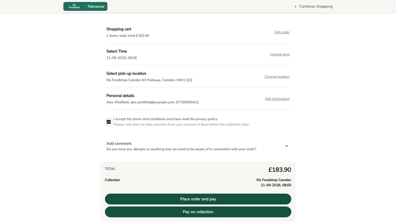 Nexi/Nets payment gateway with Visa and MobilePay options