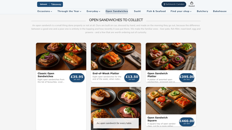 Premium brand product catalog after store selection