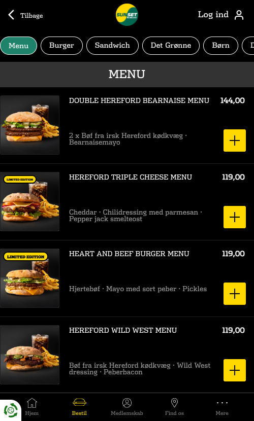 Browse the menu