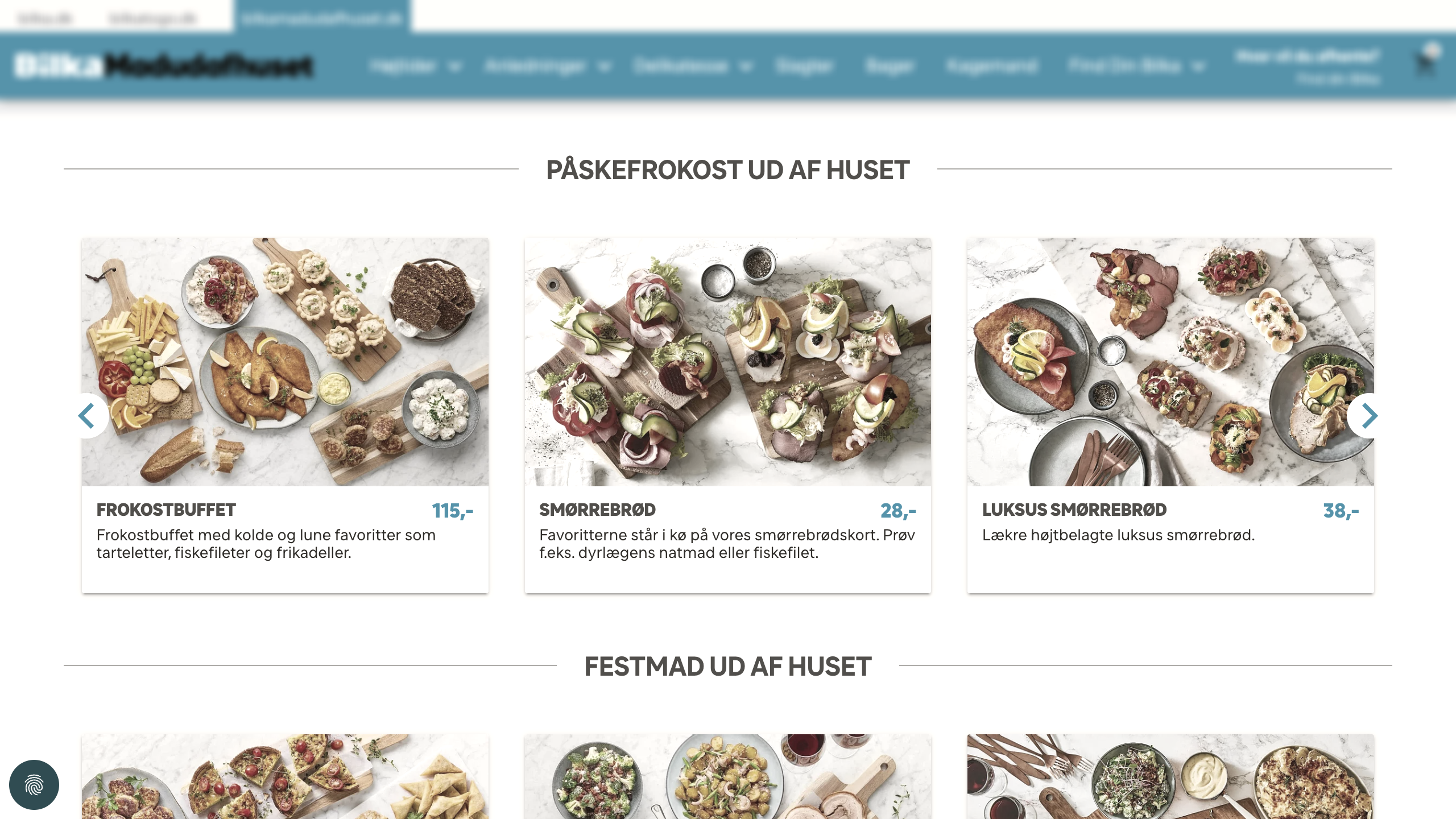 Hypermarket brand catering homepage screenshot